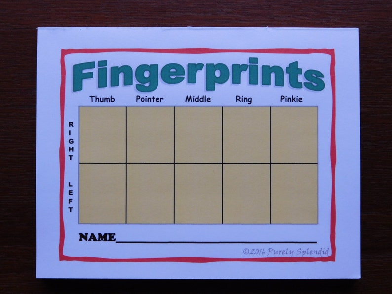 Fingerprint Sheets Police Officer Pretend Play Prop Etsy