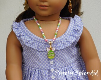 Easter Pearl Necklace with or without pendant for 18 inch girl dolls, American made doll jewelry