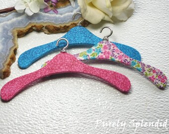 Wooden Doll Hangers for 18inch girl dolls, American made, Pink and Blue set of 3