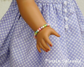 Easter Pearl Bracelet for 18 inch girl dolls, American made girl doll accessories