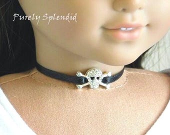 Skull Choker Necklace for 18 inch Girl Dolls, American made