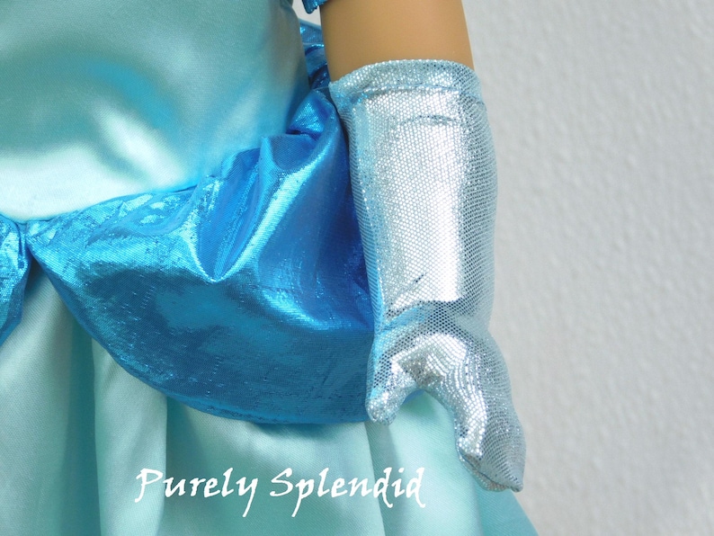 icy blue long gloves for 18 inch dolls