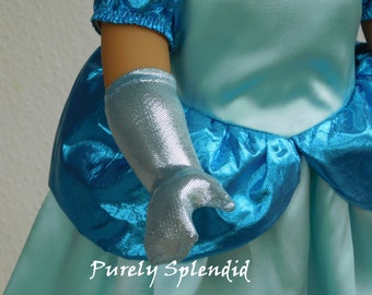 Icy Blue Gloves, PERFECT fit for 18 inch Girl Doll, American made