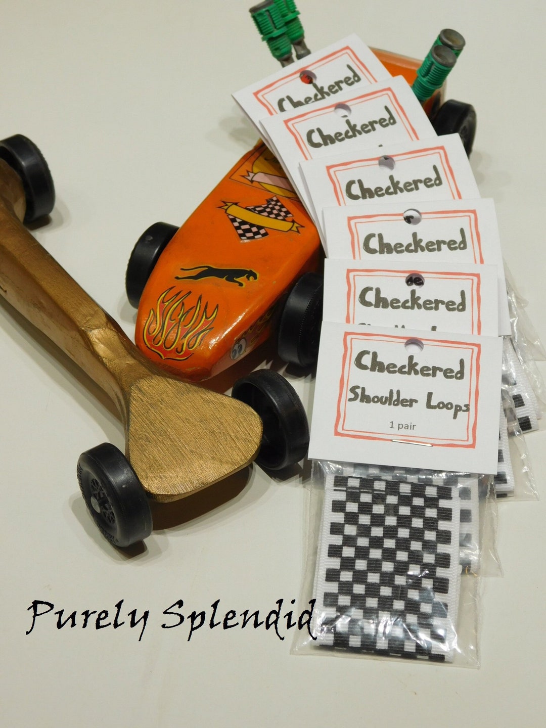 Pinewood Derby Shoulder Loops, 6 Pairs of Cub Scout Checkered