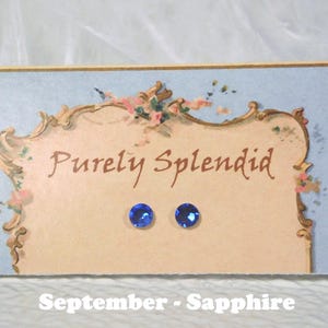 September- Sapphire 2mm sized studs for girl dolls American made | Purely Splendid