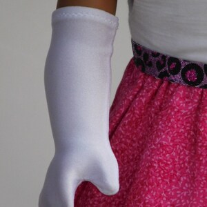 18 inch doll classic Long White Gloves for elegant occasions / American made / Purely Splendid