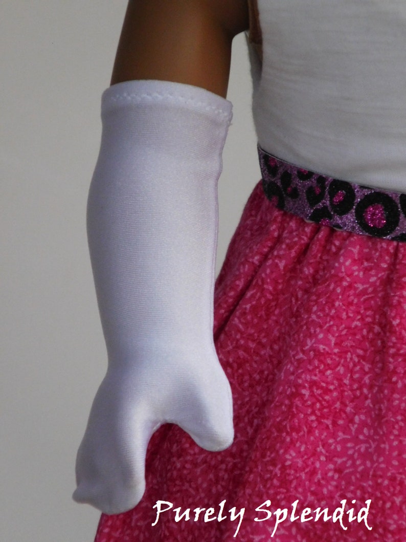18 inch doll classic Long White Gloves for elegant occasions / American made / Purely Splendid