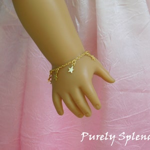 Gold Star Bracelet for 18 inch Girl Dolls, American made doll jewelry