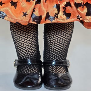 Black Fishnet Tights worn by 18 inch doll / American Made / Purely Splendid
