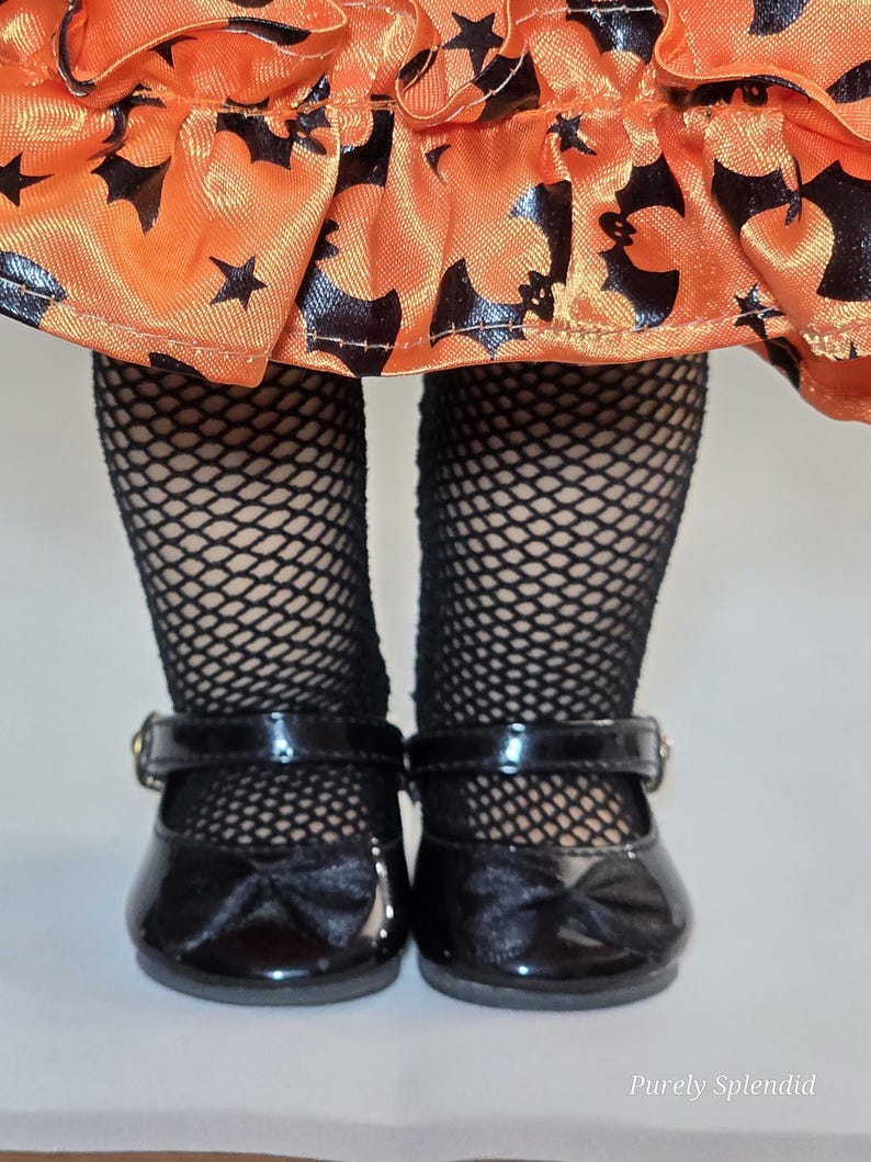 Black Fishnet Tights worn by 18 inch doll / American Made / Purely Splendid