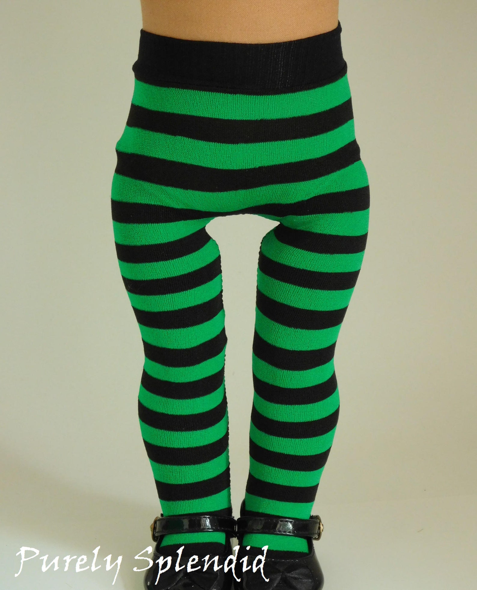 Green and Black Striped Halloween Tights for 18 Inch Girl Etsy