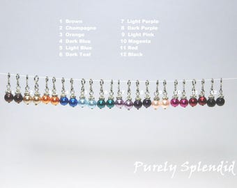 Sparkling Pearl Ear Dangles for 18 inch Girl Dolls or YOU, American made in 12 colors, fits 2mm doll posts