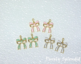 Bow Earrings for 18 inch Girl Dolls and YOU, American made fits 2mm studs- 3 color choices