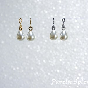 Pearl Drop Earring Dangles for Girl Dolls, American Made, Renaissance jewelry