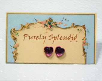 Heart Studs, for girl dolls with 2mm hole, American made, Pink Puffy Hearts