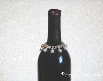 Pearl Wine Bottle Bling Necklace, reusable, you supply the bottle