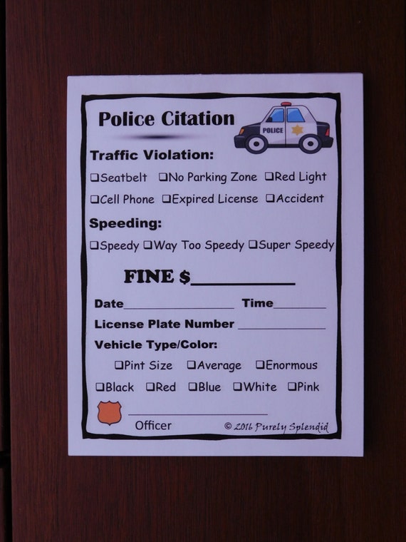 police citation template