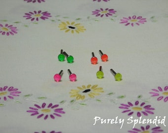 Electrfying 2mm Doll Studs, Perfect fit pierced earrings for dolls with 2mm hole, wear alone or with ear dangles