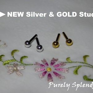 Silver and Gold Small Classic Doll Studs, Perfect fit pierced earrings for dolls who wear 2mm posts, must have jewelry!