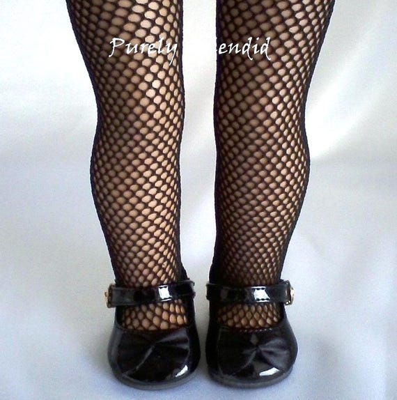 Fishnet Doll Tights, 18 inch Girl Doll hose, American made, PERFECT FIT Fish Net stockings, Neon colors +