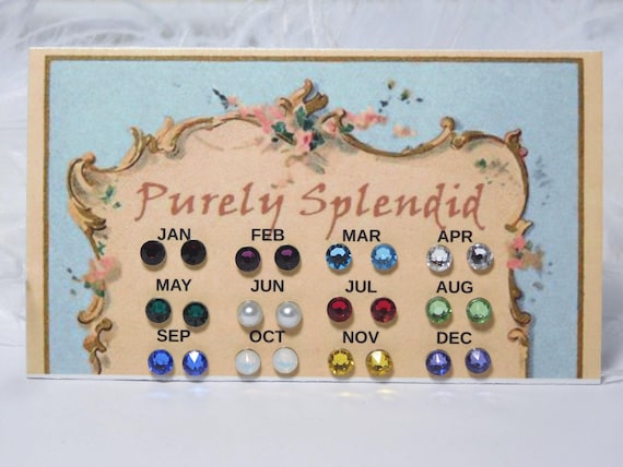 Birthstone Studs -Perfect fit earrings for girl dolls with 2mm hole, American made