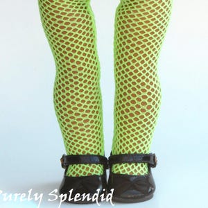 Neon Green Fishnet Tights for 18 inch dolls