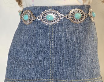 Turquoise Western Concho Belt for 18 inch Girl Dolls, American made