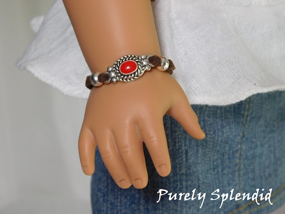 Red Western Bracelet for 18 inch Girl Dolls, American made