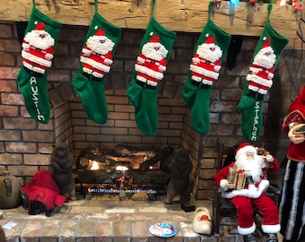 Hand Knit Custom Christmas Stocking Only