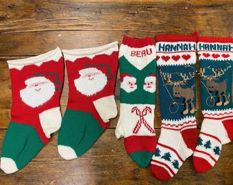 SALE! SALE! SALE! Hand Knitted Wool Christmas Stockings