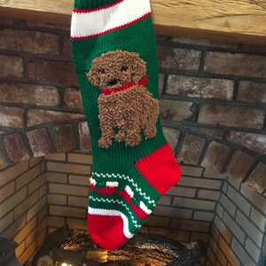 Dog Christmas Stocking Brown Dog