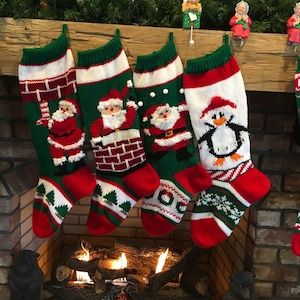  Penguin Personalized Knitted Christmas Stocking with