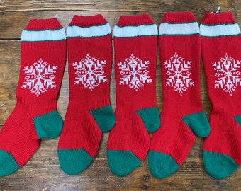 SALE! SALE! SALE! Hand Knit Wool Christmas Stockings