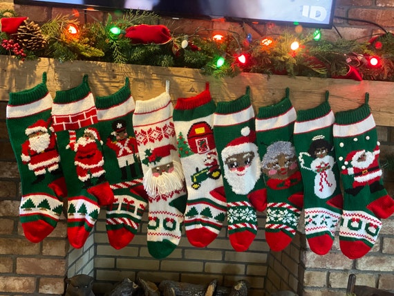 Hand Knit African American Christmas Stockings Etsy