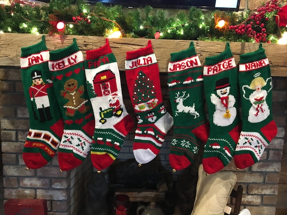 Hand Knitted Christmas Stockings Etsy