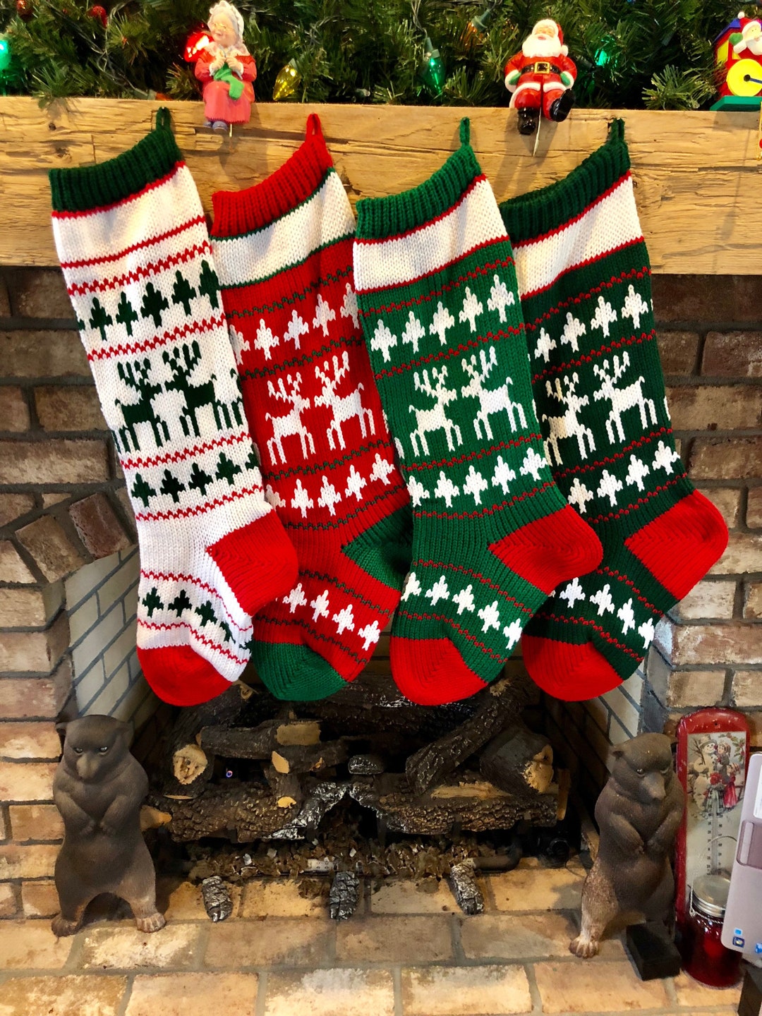 Hand Knit Christmas Reindeer Pattern - Etsy
