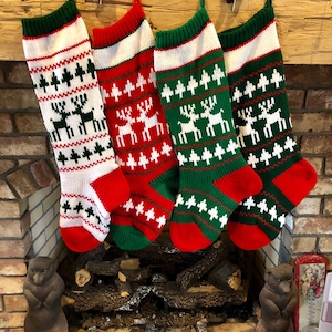 Hand Knit Christmas Reindeer Pattern
