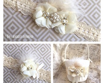 Panier De Demoiselle D'honneur En Satin Blanc Avec Nœud - Pour Pétales, Fleurs, Bonbons (13x22 Cm)