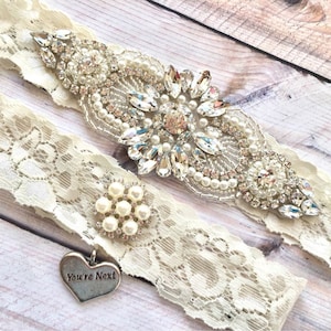 Wedding Garter, Vintage Garters For Wedding, Pearl Garter No Slip, Bridal Garter Set, Wedding Garter Lace, Garters for Wedding