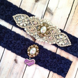 Braut Strumpfband Blau Mit Spitze - Hochzeit Something Blue