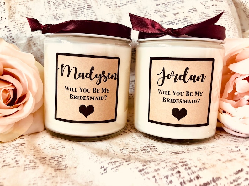 Candle Bridesmaid Proposal Bridesmaid Candle Gift Hello Etsy
