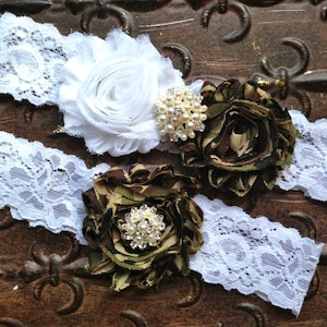 Camo Bridal Garter, Wedding Garter Set Camo, Camo Garter Set, Camo Garters, Camouflage wedding garter, Military garters for wedding