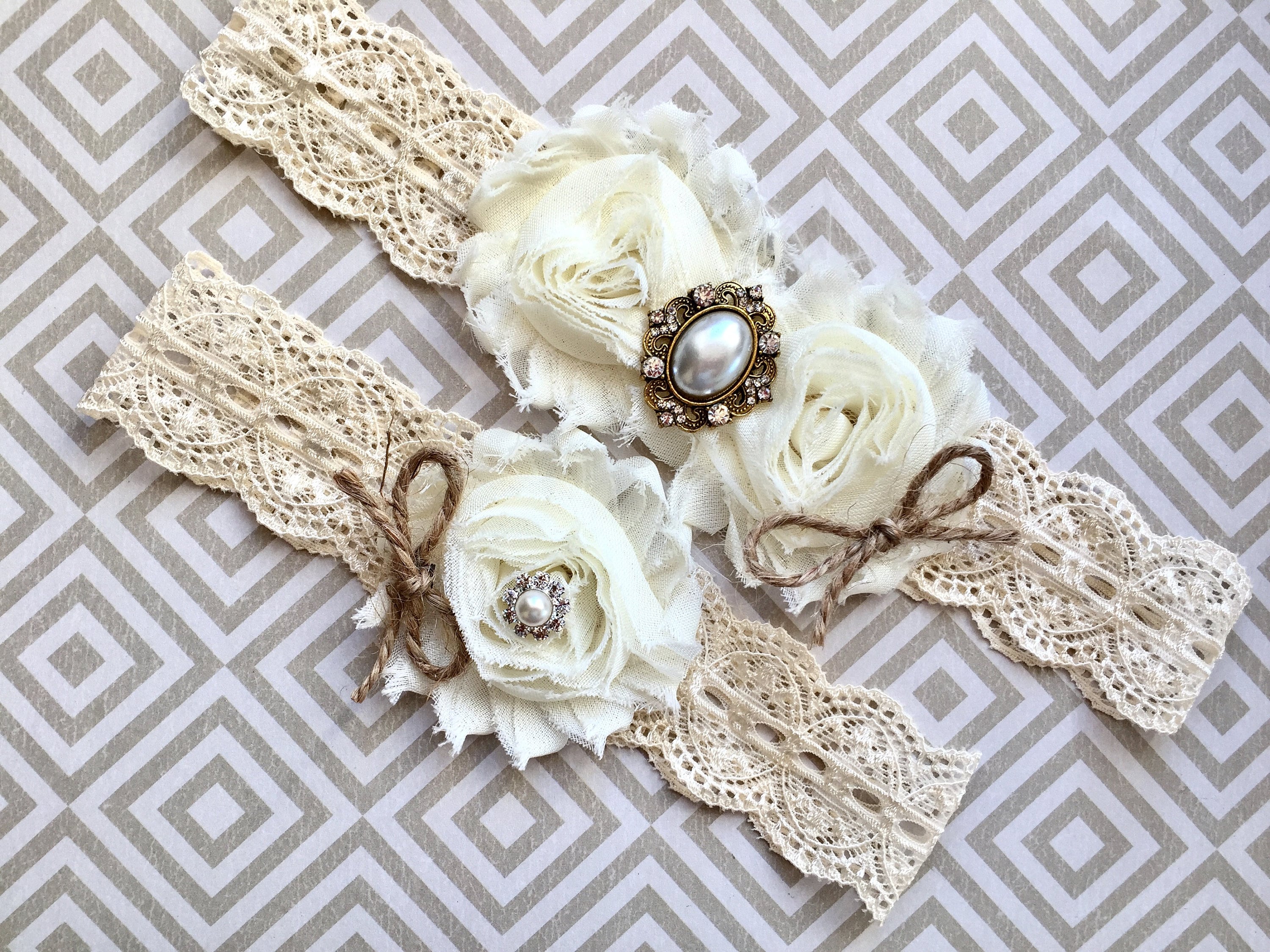 Rustic Wedding Garter Rustic Garter Set Wedding Garter Etsy