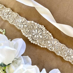 Crystal wedding sash, Crystal bridal sash, crystal sash belt, ivory wedding sash, ivory bridal sash, ivory sash belt, crystal wedding belt