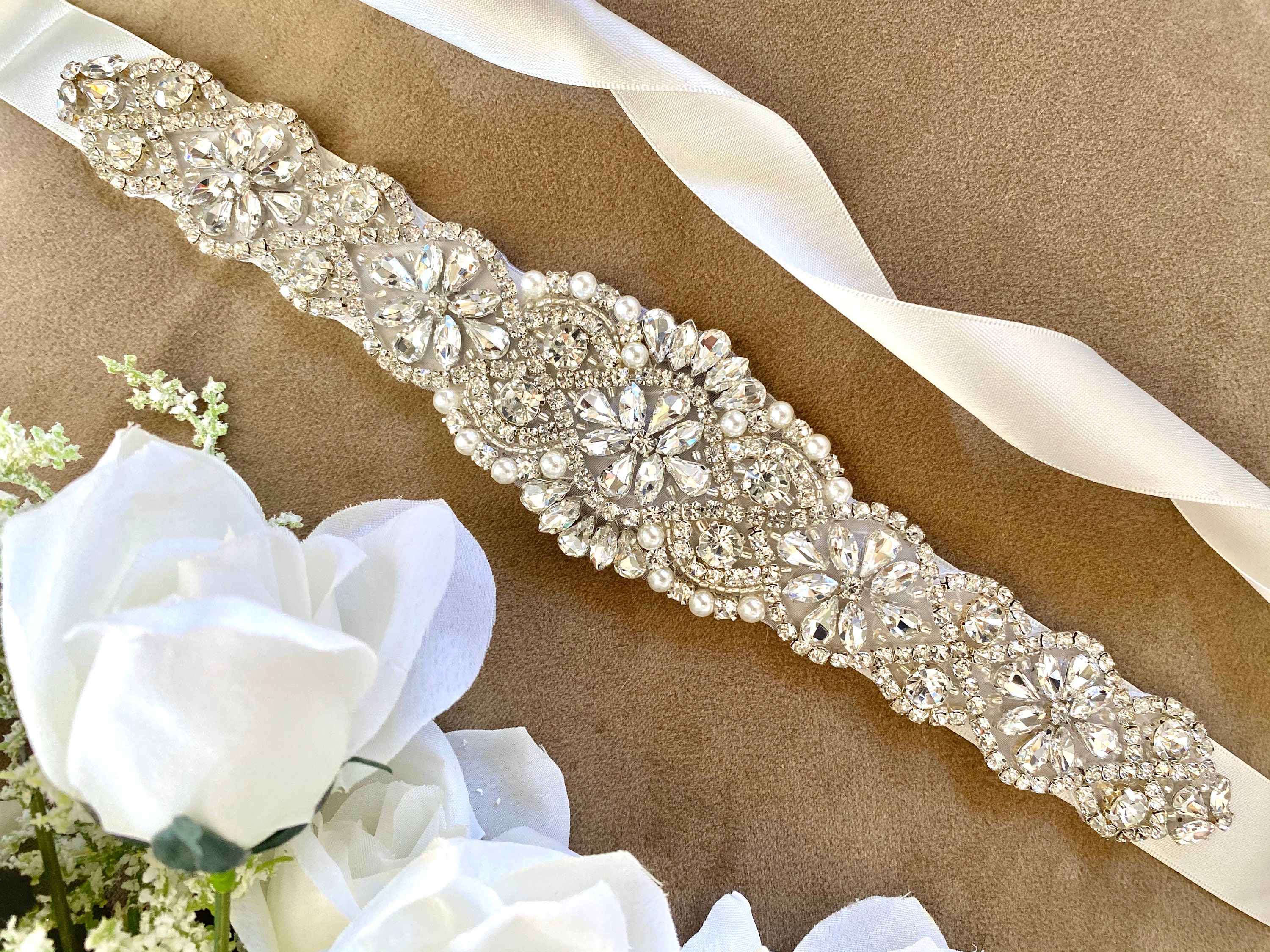 Crystal Wedding Sash, Crystal Bridal Sash, Crystal Sash Belt 