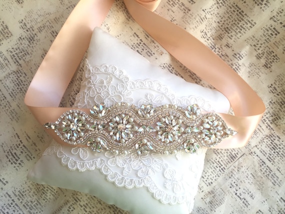 Rose Gold Wedding Sash, Rose Gold Bridal Sash, Rose Gold  display picture 3