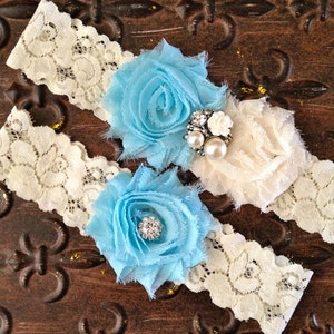 Blue Wedding Garter, Blue Bridal Garter, Something Blue Wedding, Blue Wedding Garter Set, Vintage Garters, Blue Garters, Bridal Garter Set