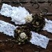 Hot Pink Satin Camouflage Wedding Bridal Garter Set