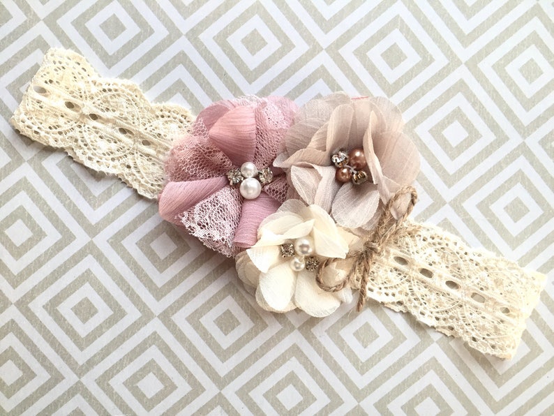 rustic flower girl headband headband for babies fall Fall flower girl headband Fall baby headband vintage headband baby headbands fall