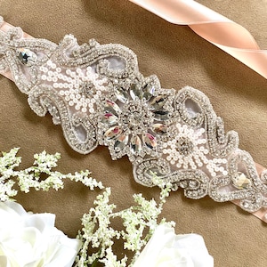 Sierlijke Wedding Sash, Art Deco Bridal Sash, Glamorous Crystal Sash, Wedding Sash, Gatsby Vintage Rijnsteen Sjerp